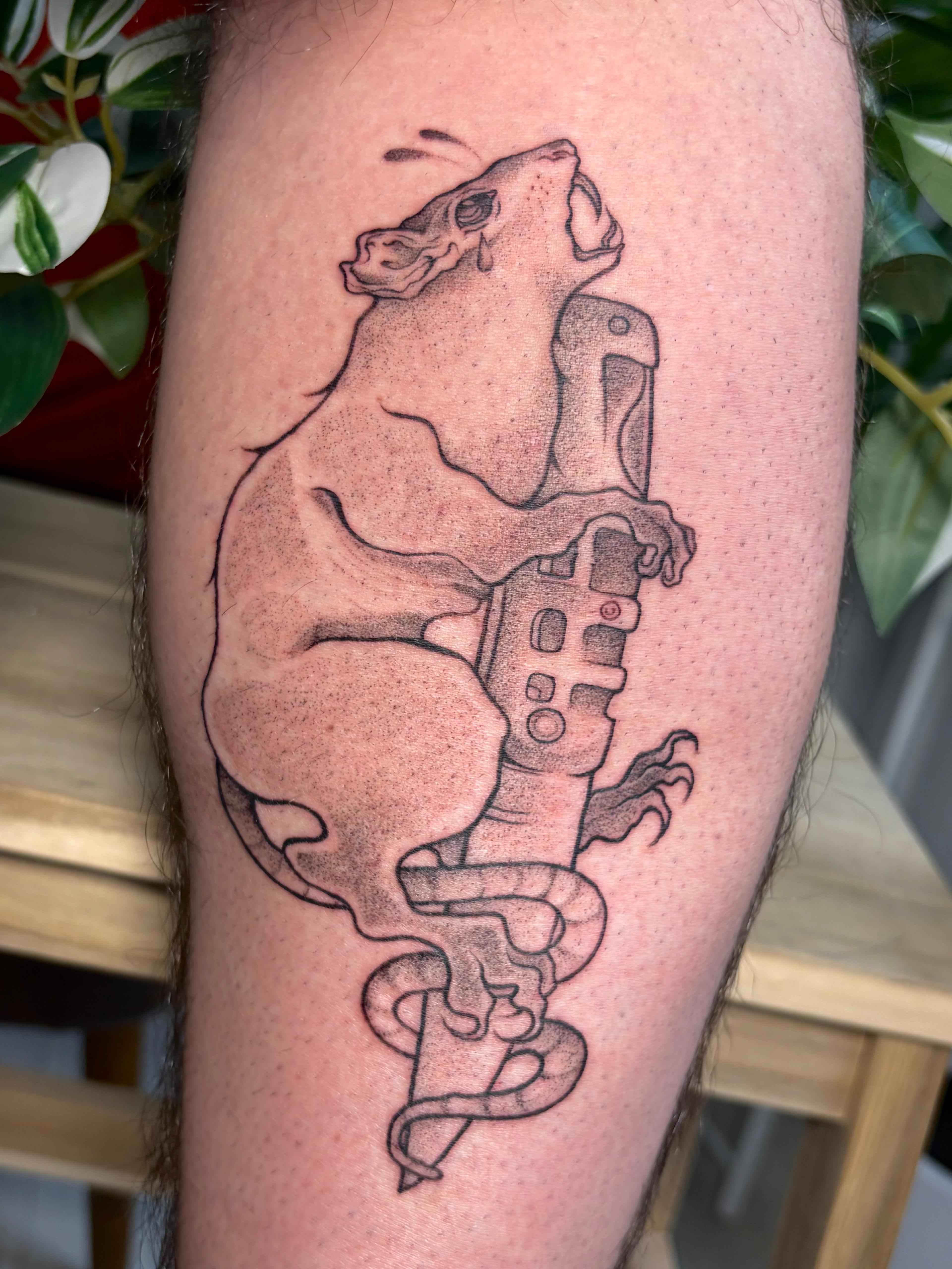 Illustrative dotwork tattoo
